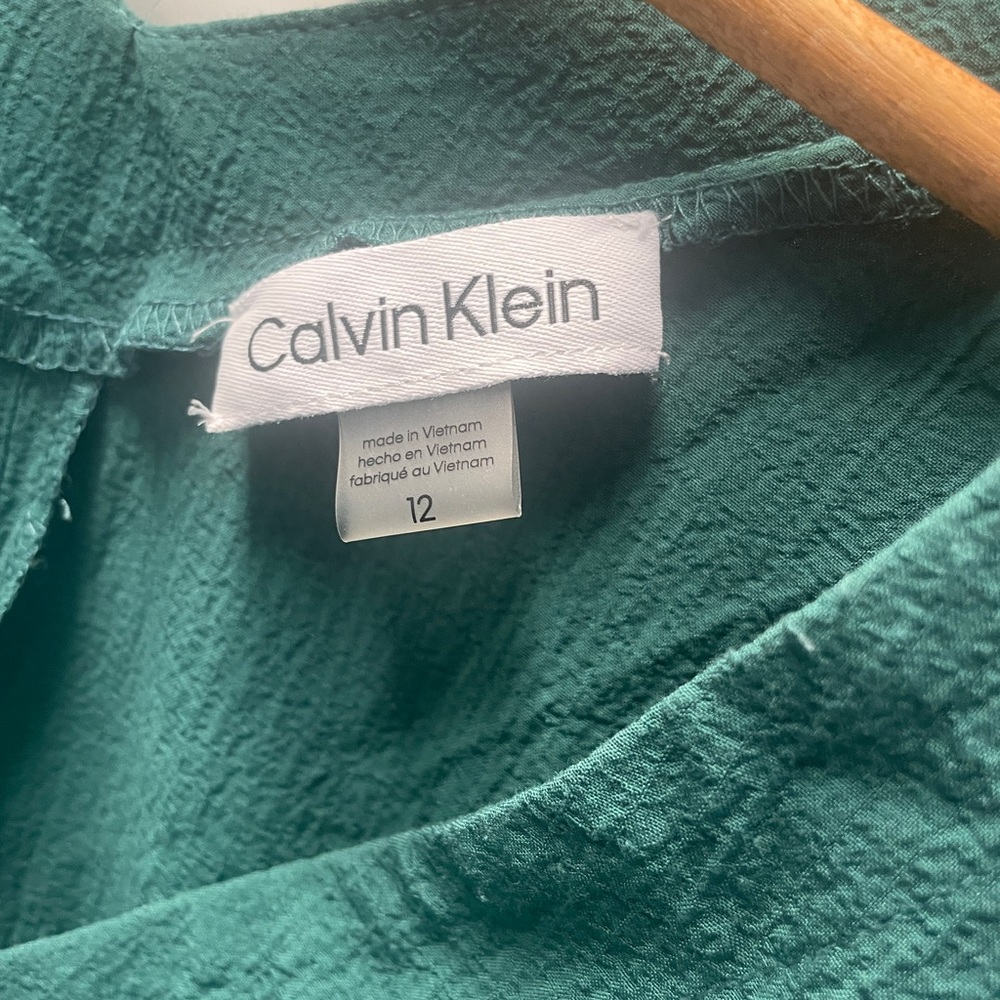 Elegant Calvin Klein Teal Sleeveless Dress, 12 - Picture 4 of 4